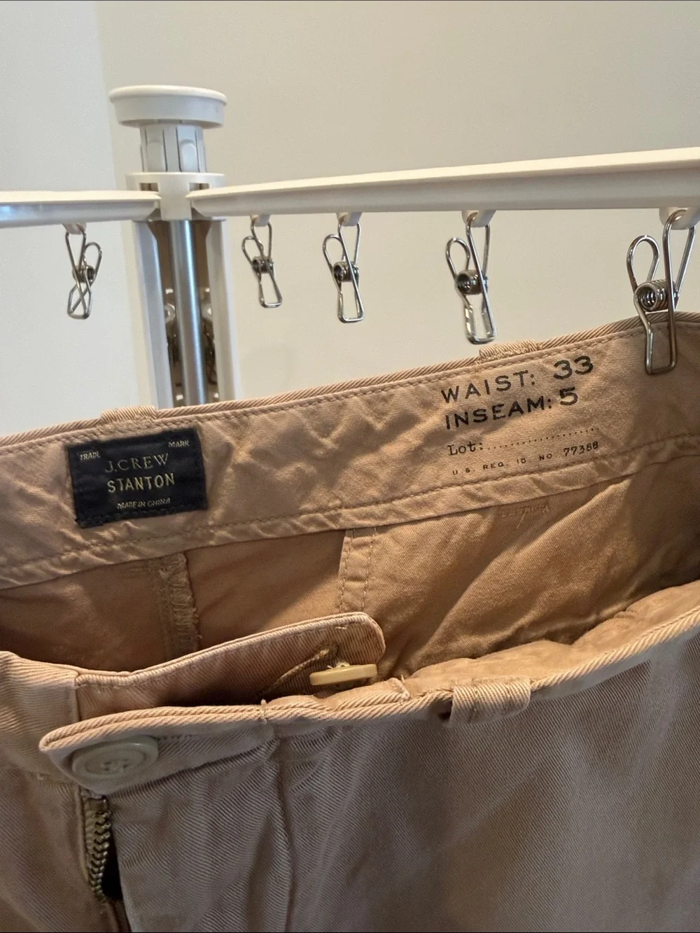 J. Crew Men's Tan Flat-Front Cotton Shorts